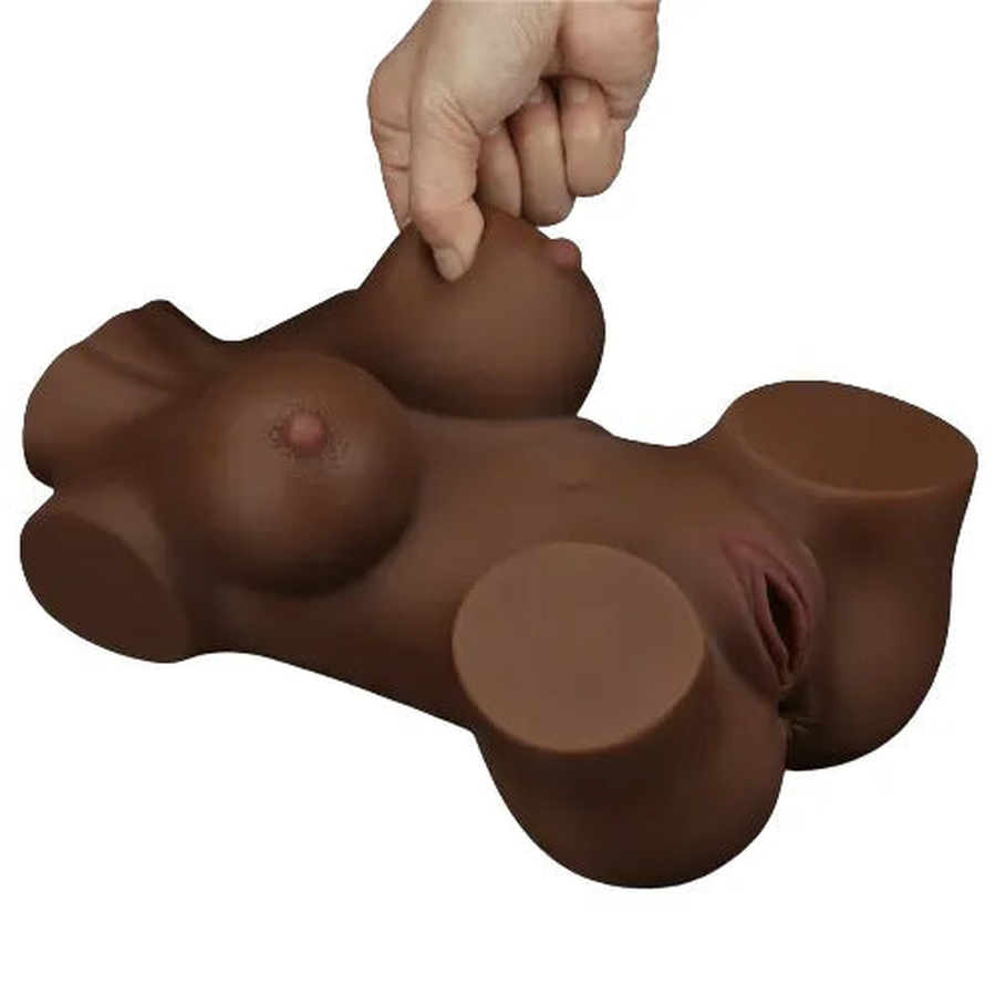 Torso Masturbator with Breasts, Anus and Vagina. Made in Cyberskin finish to ensure greater realism - Black