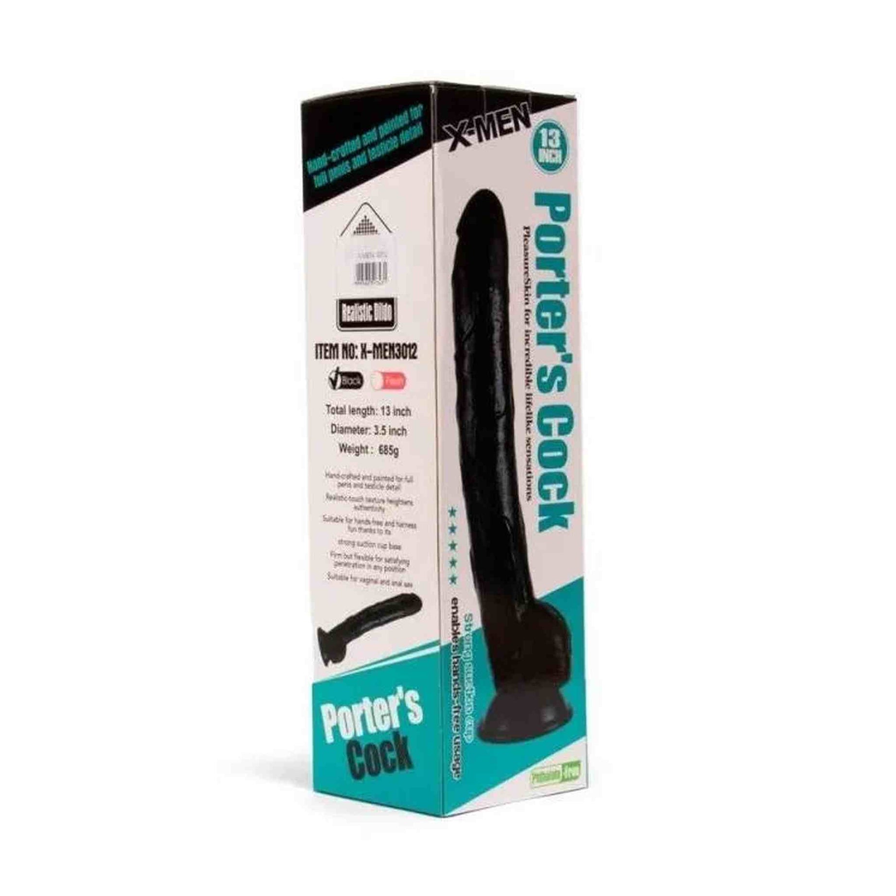 Mega Dildo Nero da 13"