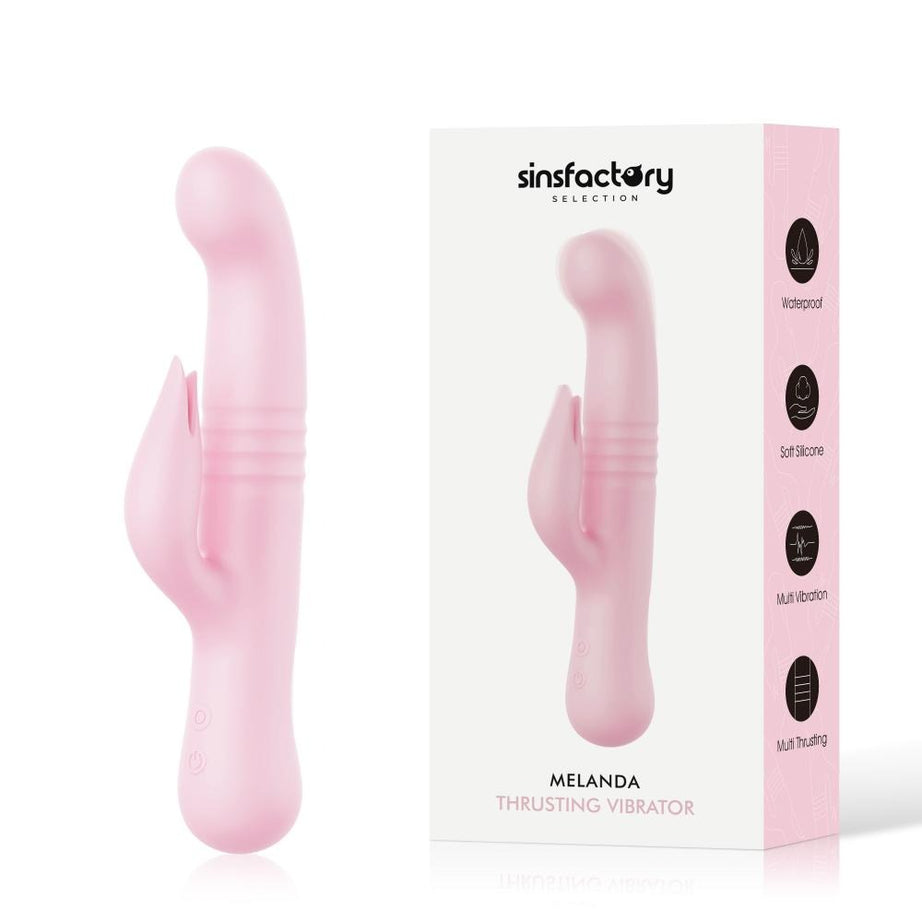 Melanda Vibratore Rabbit a Spinta Multifunzione