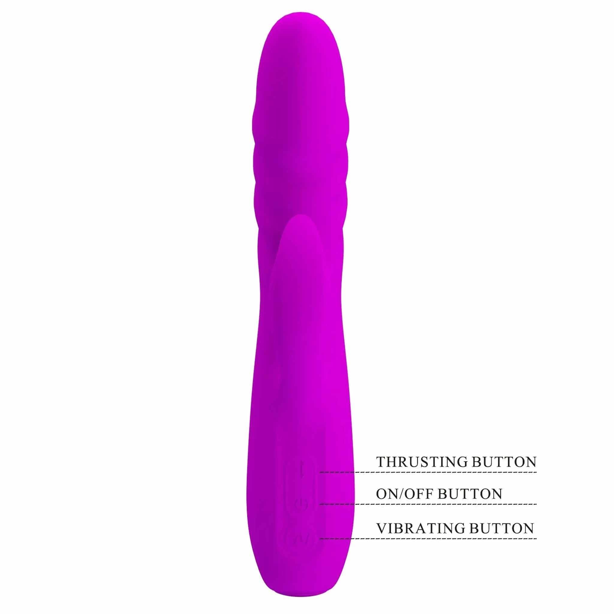 Melanie Vibratore Rabbit con vibrazione e movimento di Up & Down - Silicone Medicale, Anallergico, Ricaricabile