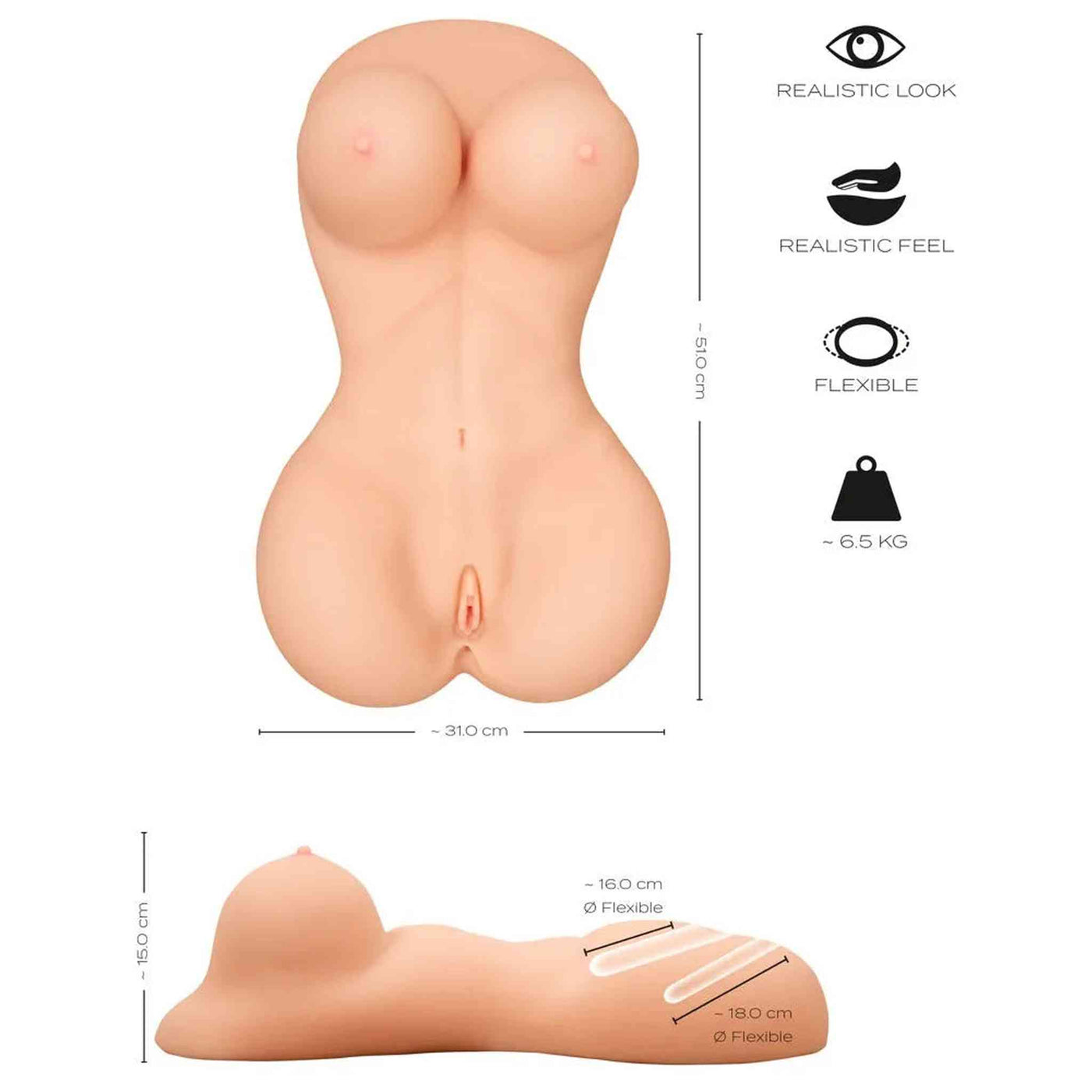 Mezzo Busto Donna Deluxe 51 x 31 cm