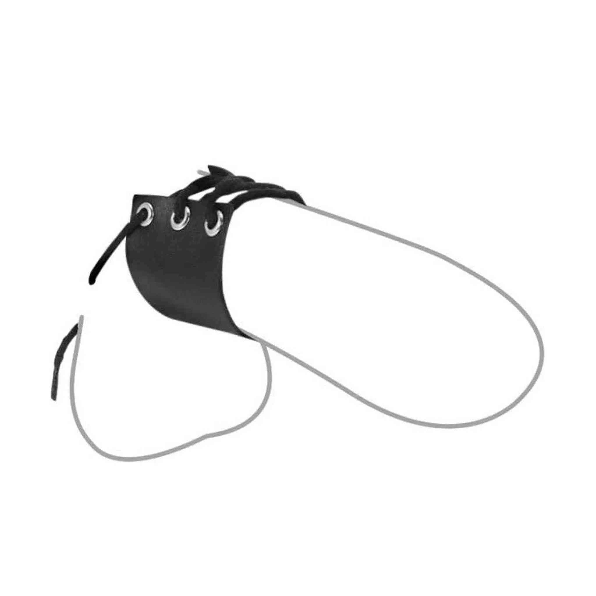 Mezzo Manicotto pene in pelle - Nero