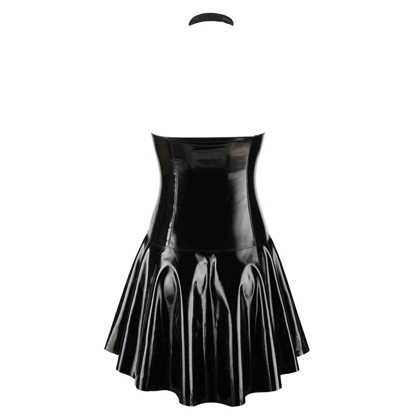 Mini Abito Sexy in Vinile con Trasparenze Mesh