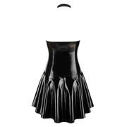 Mini Abito Sexy in Vinile con Trasparenze Mesh