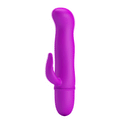 Conejo mini vibrador totalmente silicona - 10 modos de vibración, púrpura