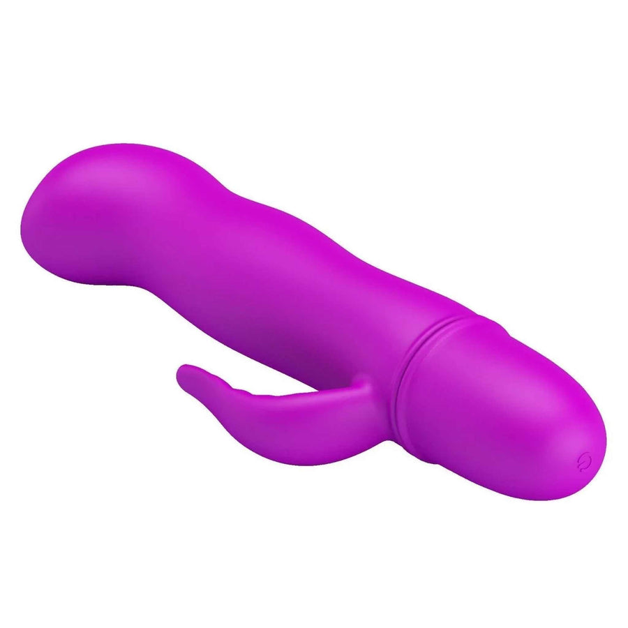 Mini Rabbit Vibrator totally made of silicone - 10 vibration modes, Purple