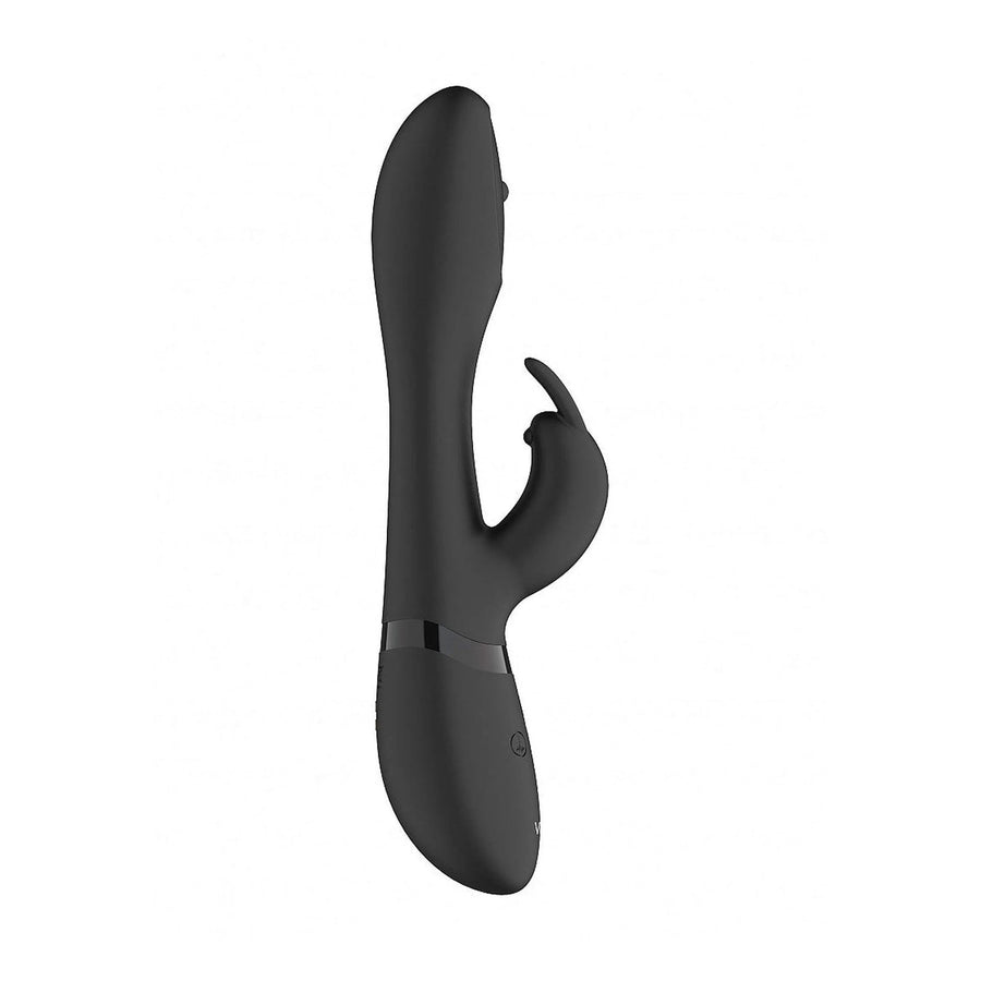 Rabbit Vibrator with 360° Multidirectional Pin Motion - Black