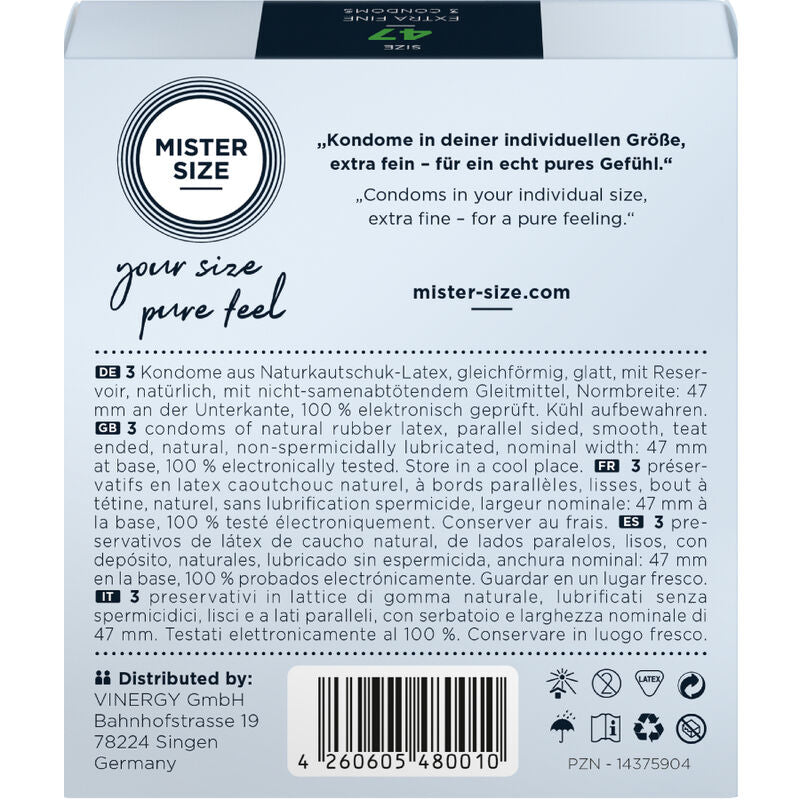 Mister Size Profilattici Extra Fini da 47 mm