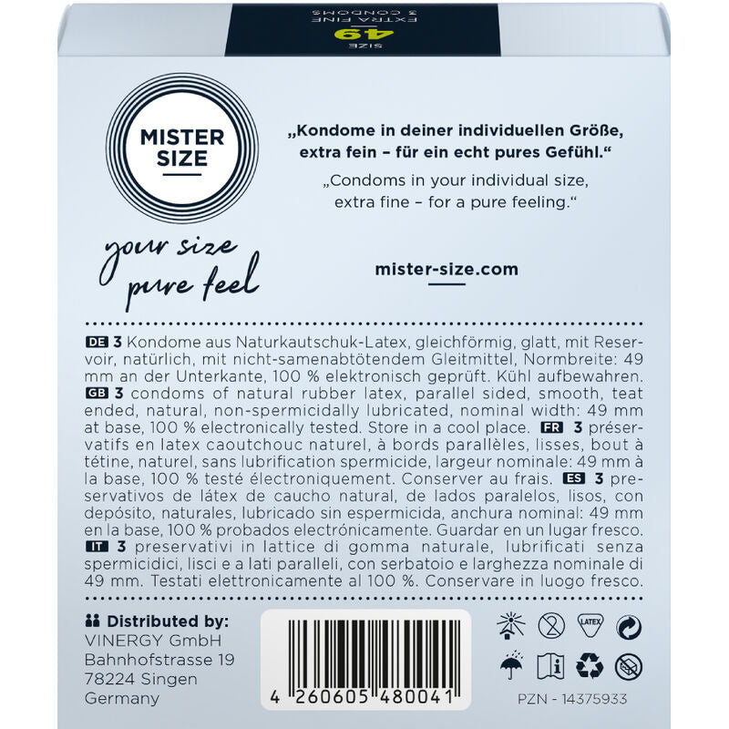 Mister Size Profilattici Extra Fini da 49 mm