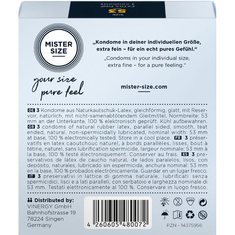 Mister Size Profilattici Extra Fini da 53 mm