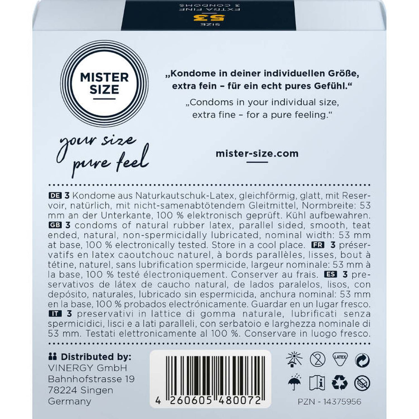 Mister Size Profilattici Extra Fini da 53 mm