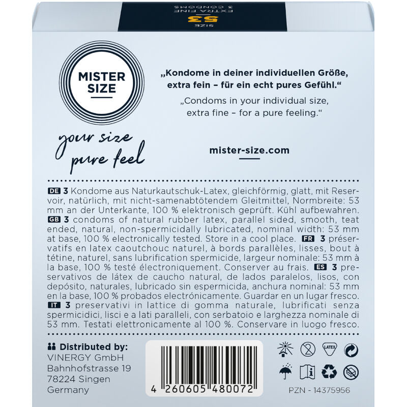 Mister Size Profilattici Extra Fini da 53 mm