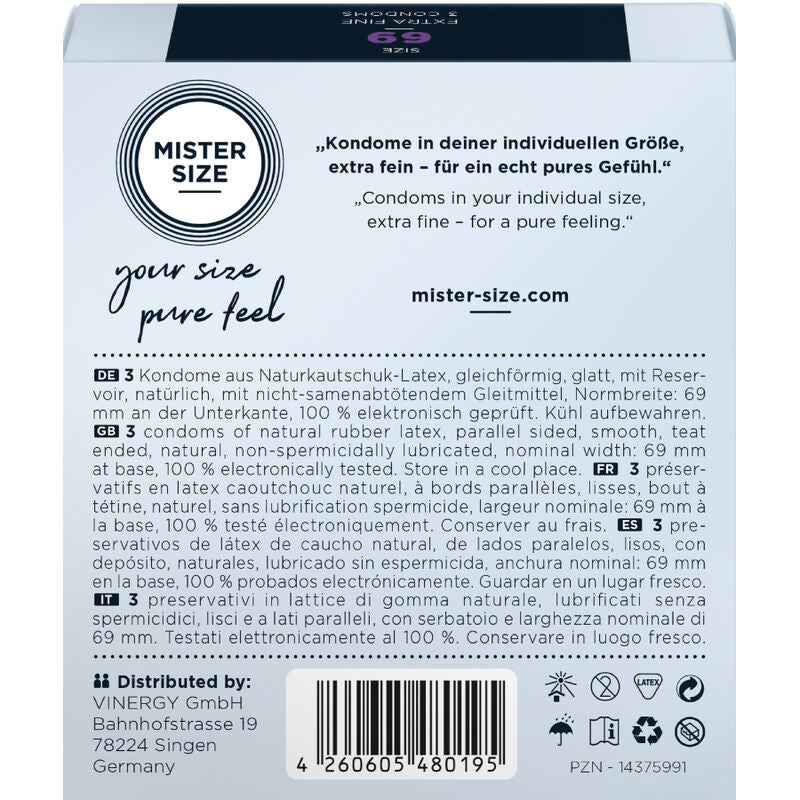 Mister Size Profilattici Extra Fini da 69 mm
