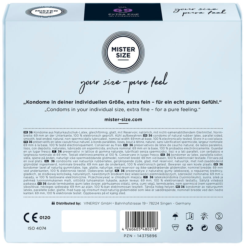 Mister Size Profilattici Extra Fini da 69 mm