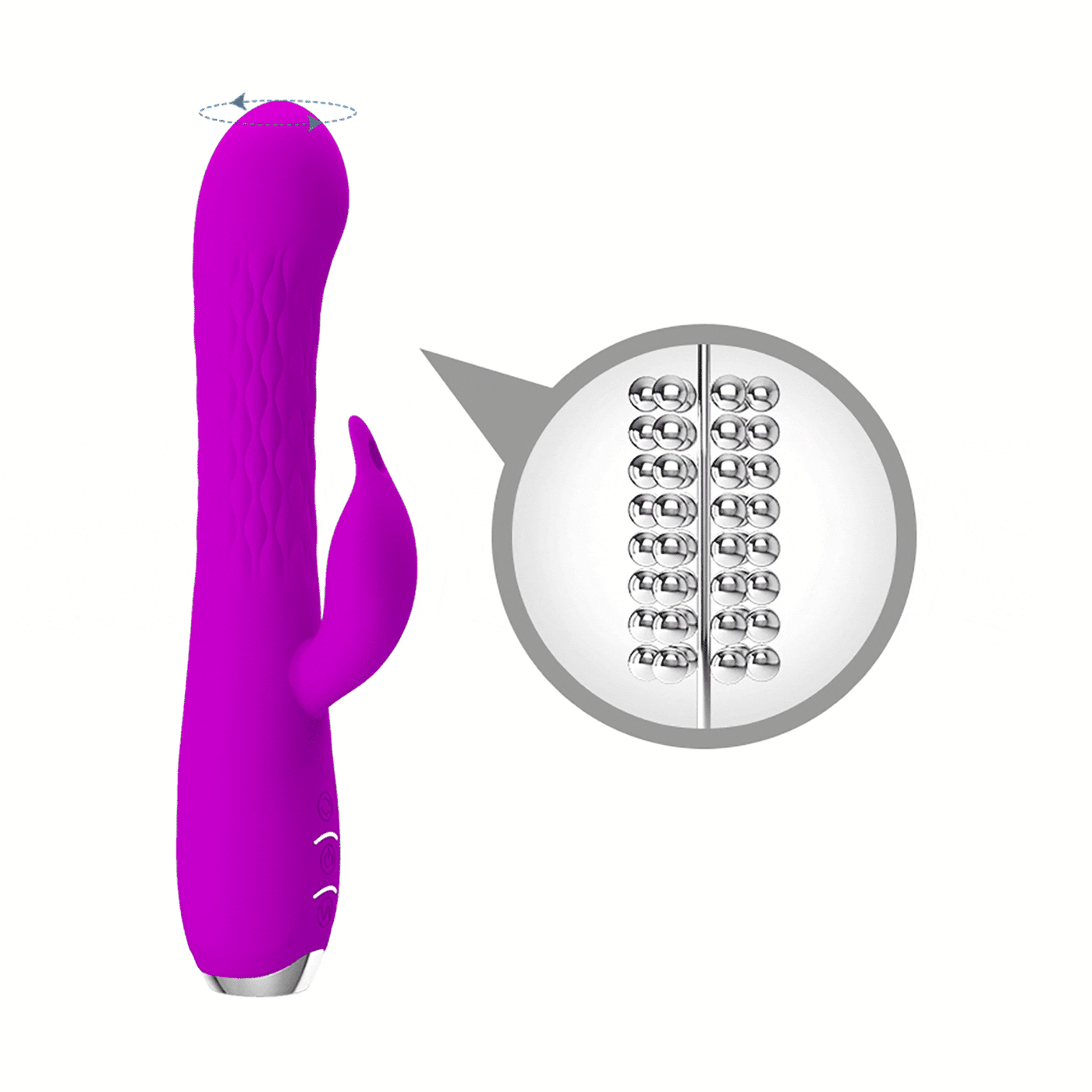 Molly Vibratore Rabbit con 12 modalità di Vibrazione e Rotazione con 8 strati di palline