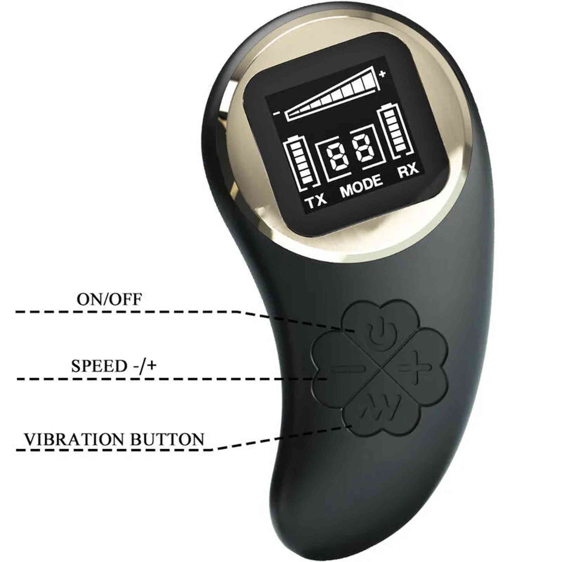 Nathan Vibratore di Coppia con Telecomando Wireless e Schermo per Controllo Vibrazione e Batteria