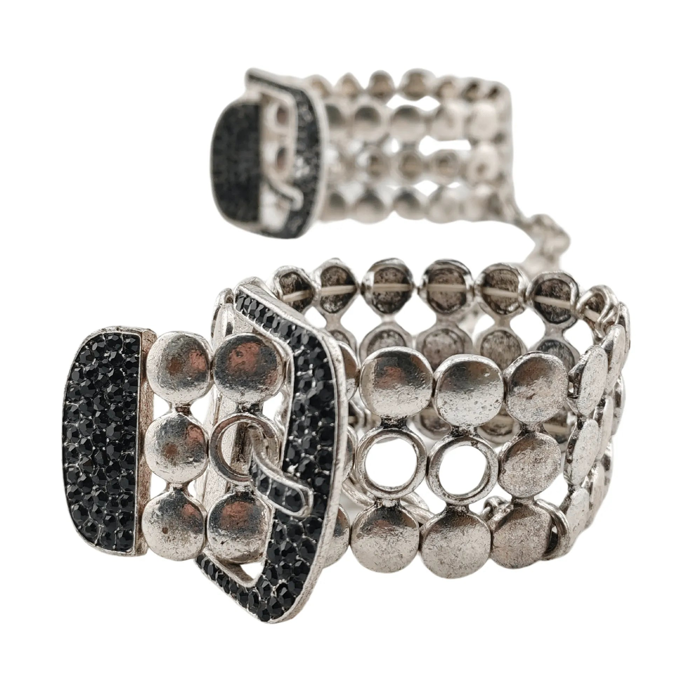 Noir Argent Elegant Os Menottes