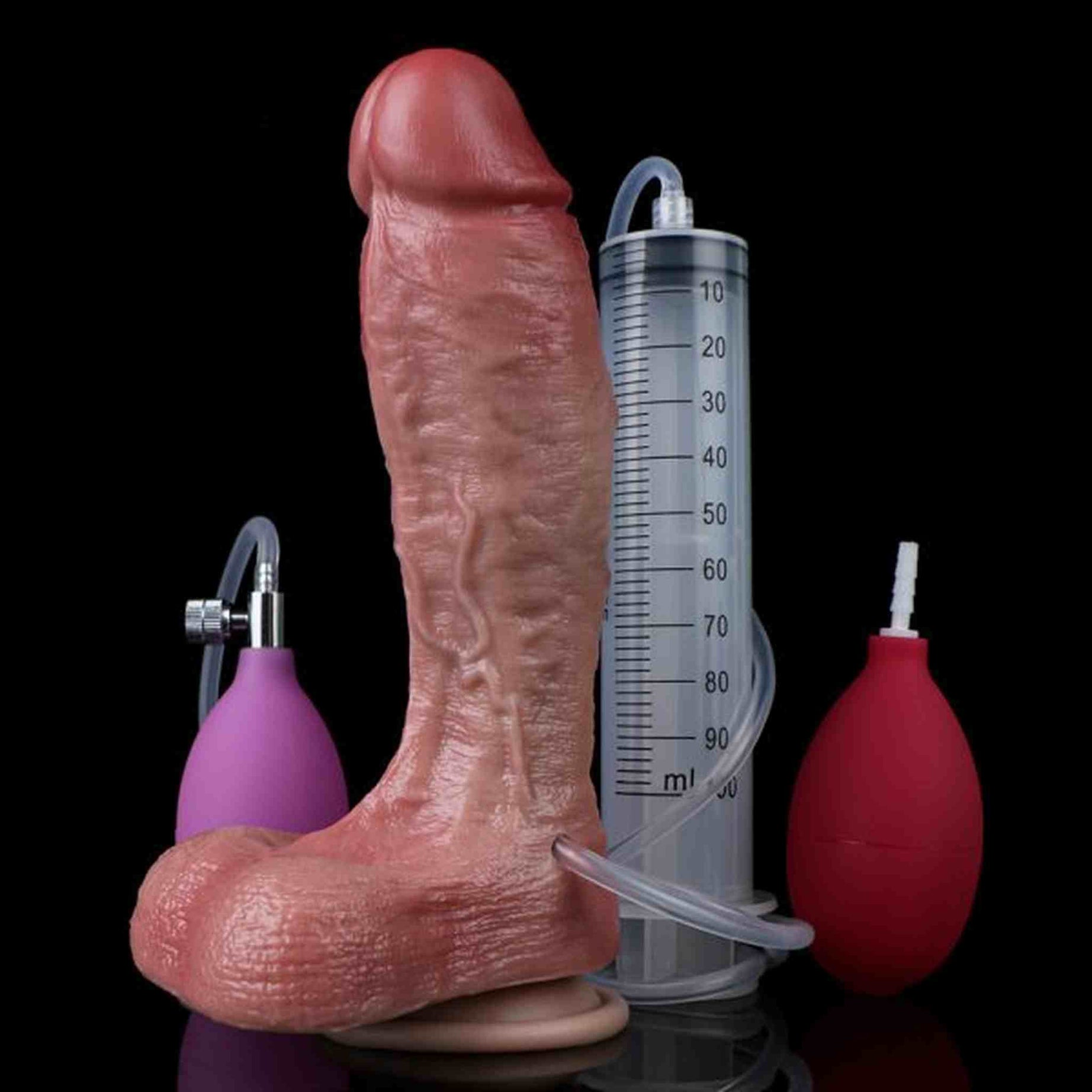 Octavian Superrealistische aufblasbare Dildos, spritzendes sexy Spielzeug mit Pumpe
