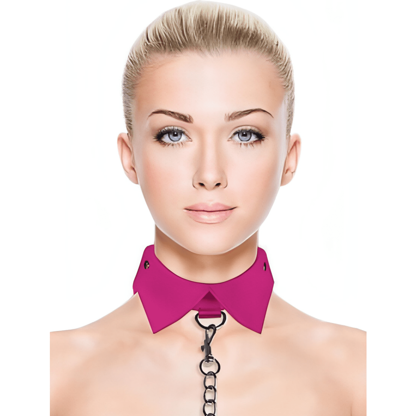 Ouch! Deluxe - Collare a colletto con guinzaglio coordinato - Rosa - GoEstasy