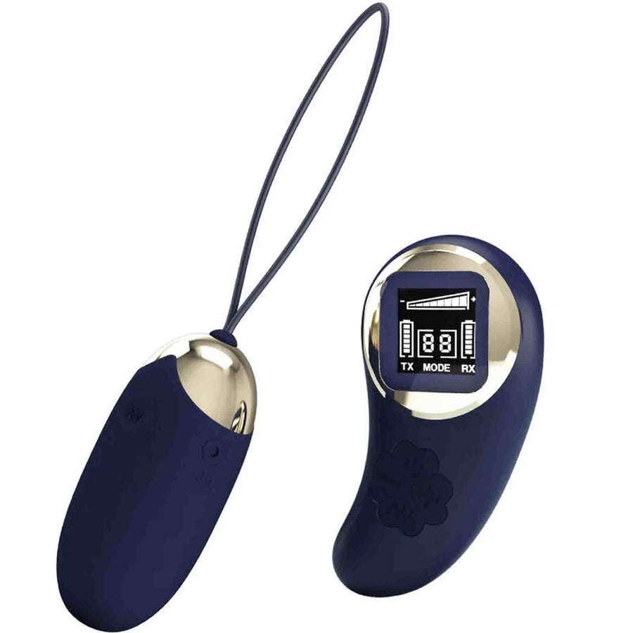 Wireless Vibrating Egg with Remote Control and LCD Screen to Monitor Vibration and Battery Status
