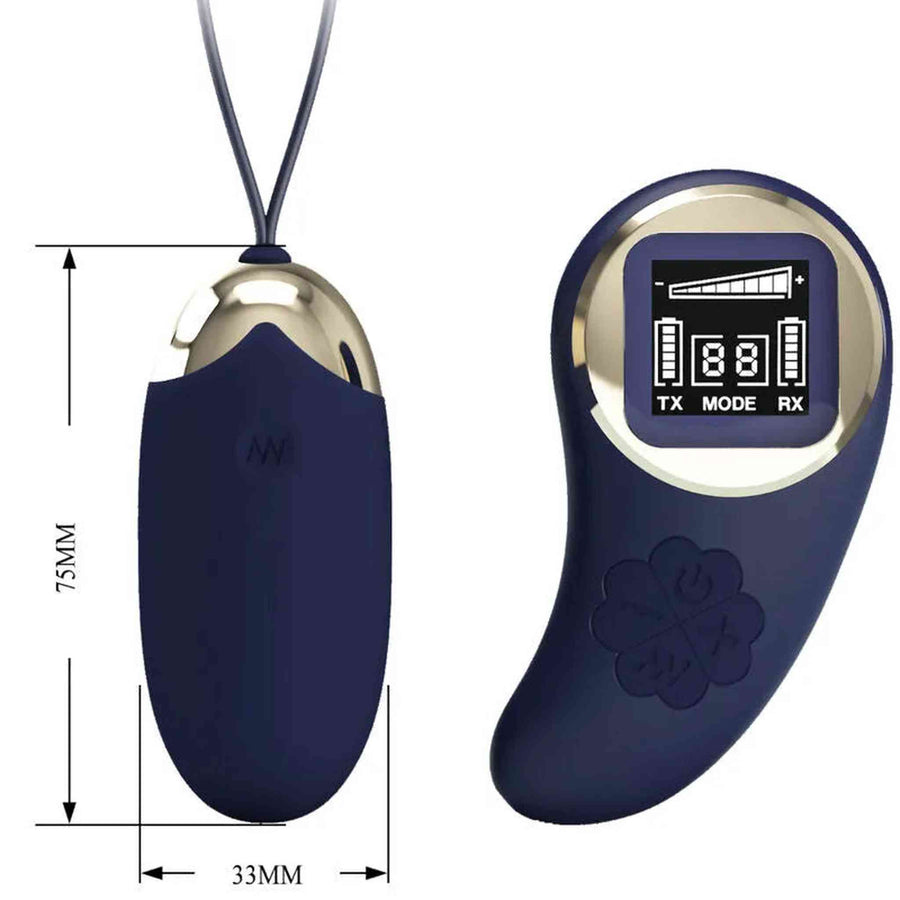 Wireless Vibrating Egg with Remote Control and LCD Screen to Monitor Vibration and Battery Status