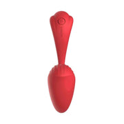 Vibratore rosso in silicone forma U con testa a ovulo e pulsanti SVAKOM