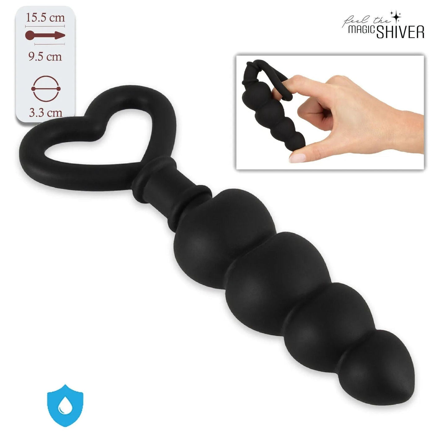 Palline Anali in Silicone con ancoraggio a forma di cuore