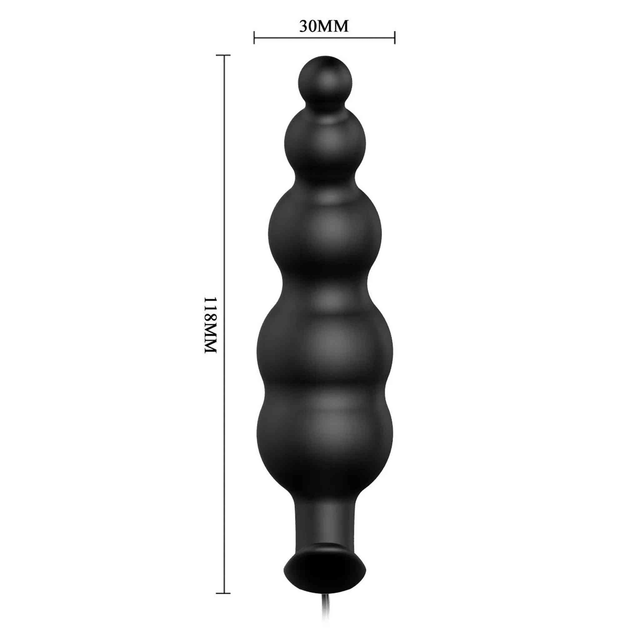 Palline Anali in Silicone con telecomando e 12 diversi programmi di vibrazione - Nero, Silicone, Impermeabile