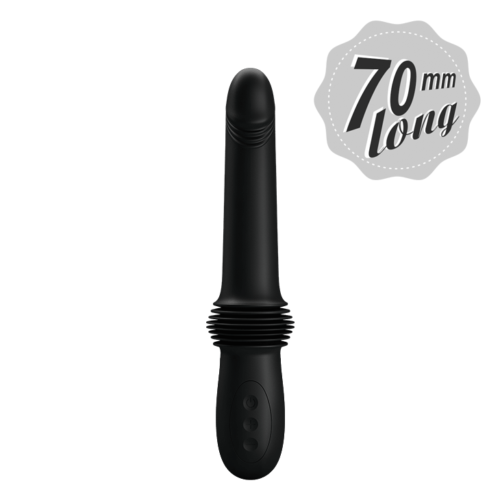 Pazuzu Vibratore Up & Down espandibile di 7 cm con 3 diverse intensità - Nero, Silicone, Ricaricabile