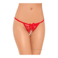 Tanga roja con transparencias y abertura inguinal - tamaño único