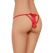 Perizoma Sexy con apertura inguinale e fiocco anteriore e posteriore