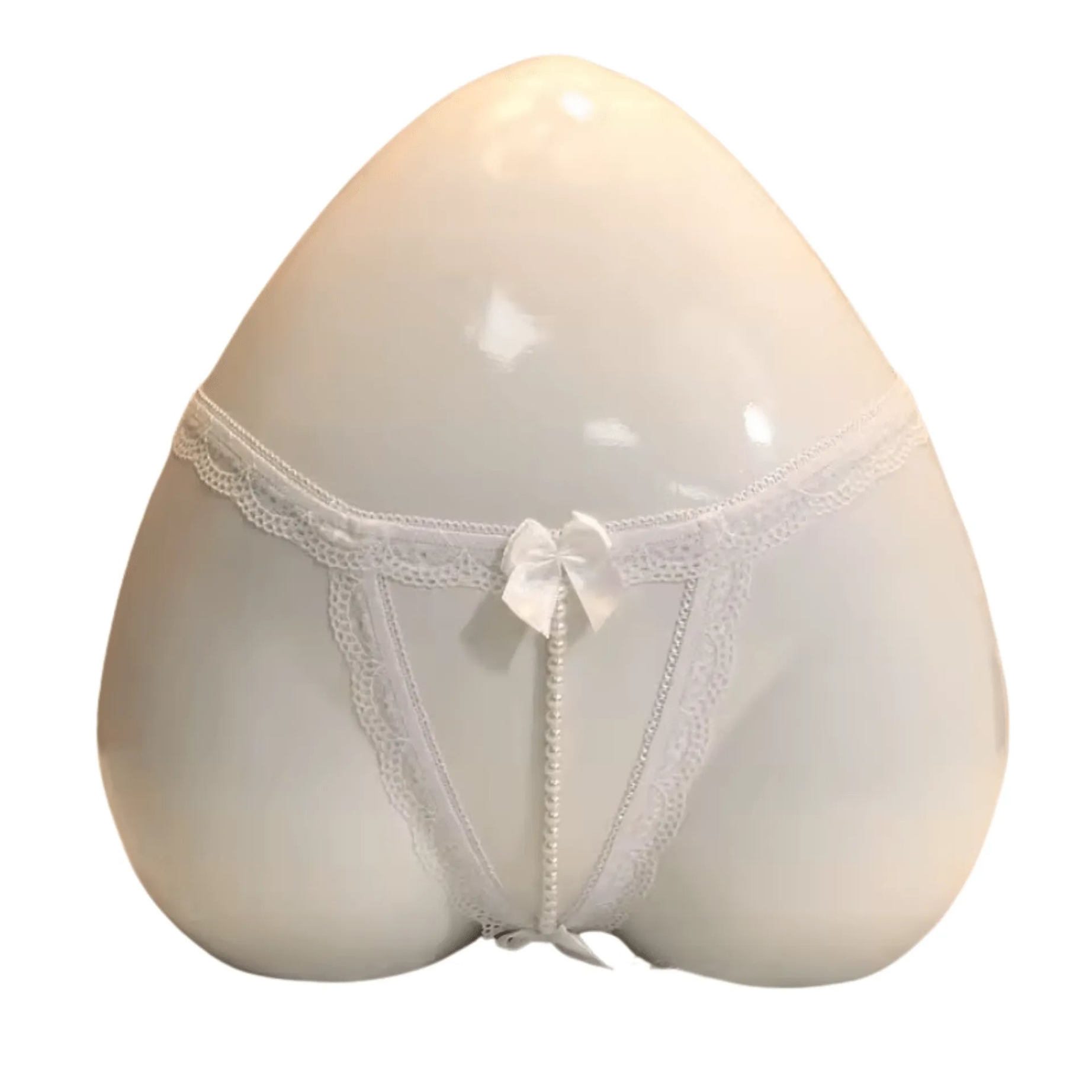 Perizoma con fiocco e perline clitoridee