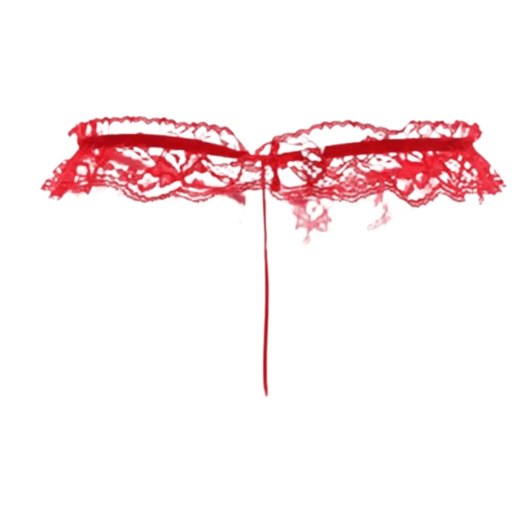 Perizoma in pizzo con pendente centrale perlato