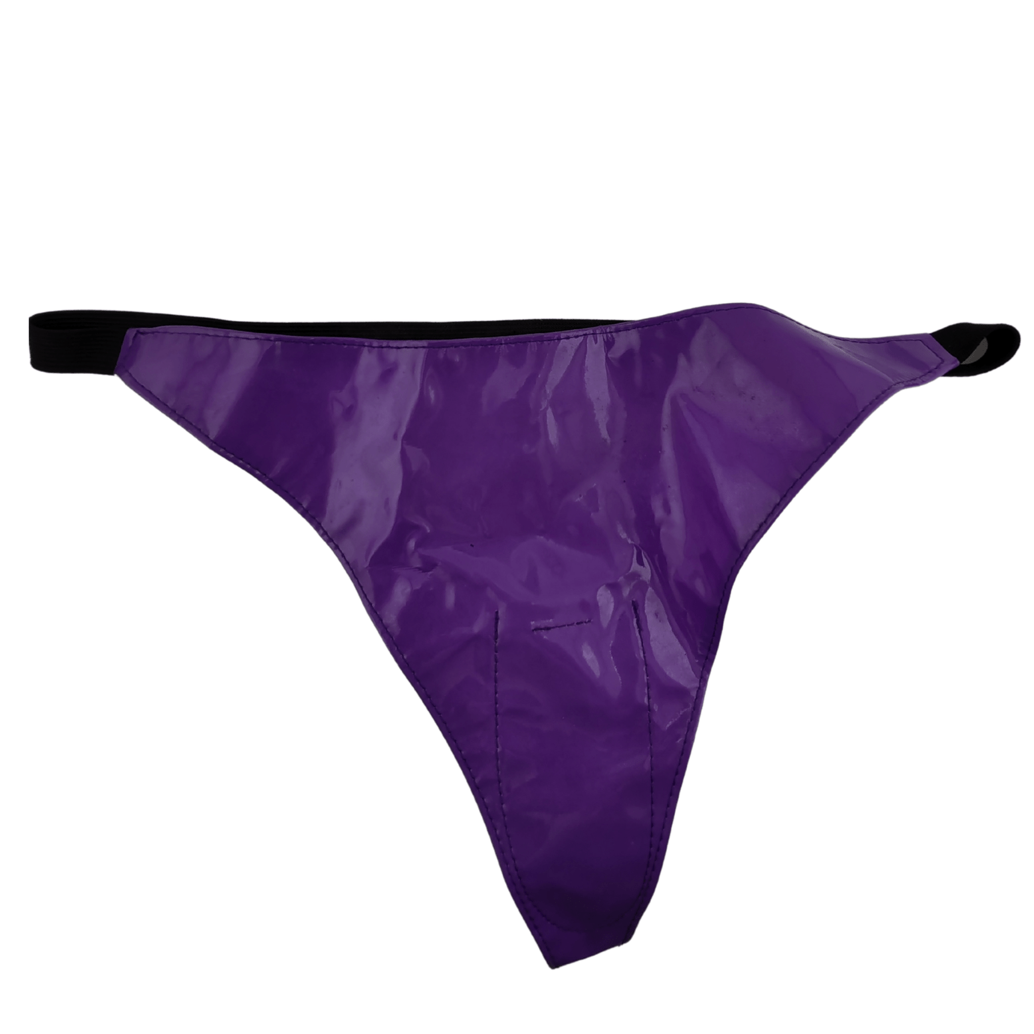 Perizoma in vinile con taschino per vibratore wireless