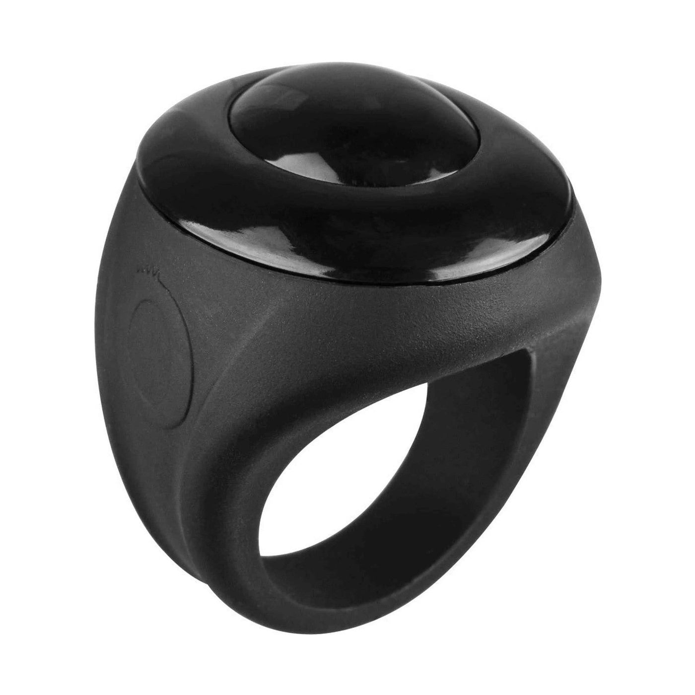 Anello telecomando nero regolabile per vibratore wireless con superficie lucida