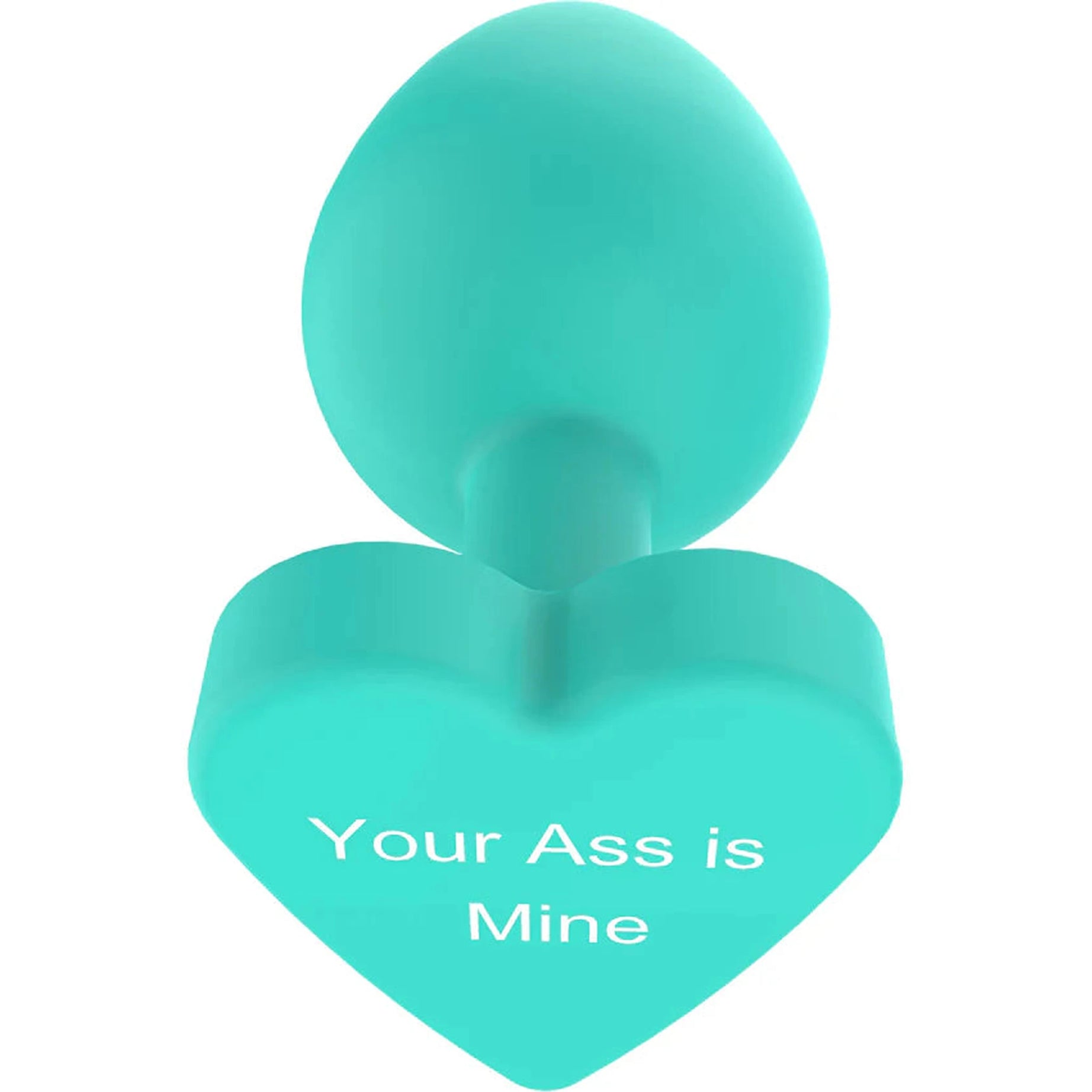Plug Anale Con Base a Cuore - Medium, In Silicone Verde Acqua