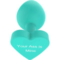 Plug Anale Con Base a Cuore - Medium, In Silicone Verde Acqua
