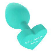 Plug Anale Con Base a Cuore - Medium, In Silicone Verde Acqua