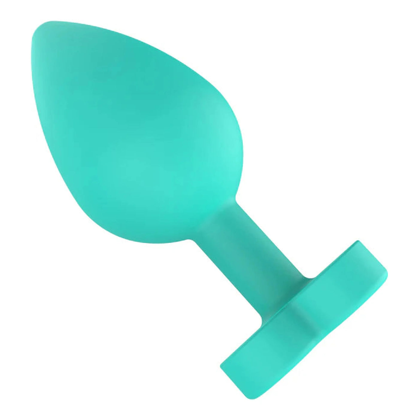 Plug Anale Con Base a Cuore - Medium, In Silicone Verde Acqua