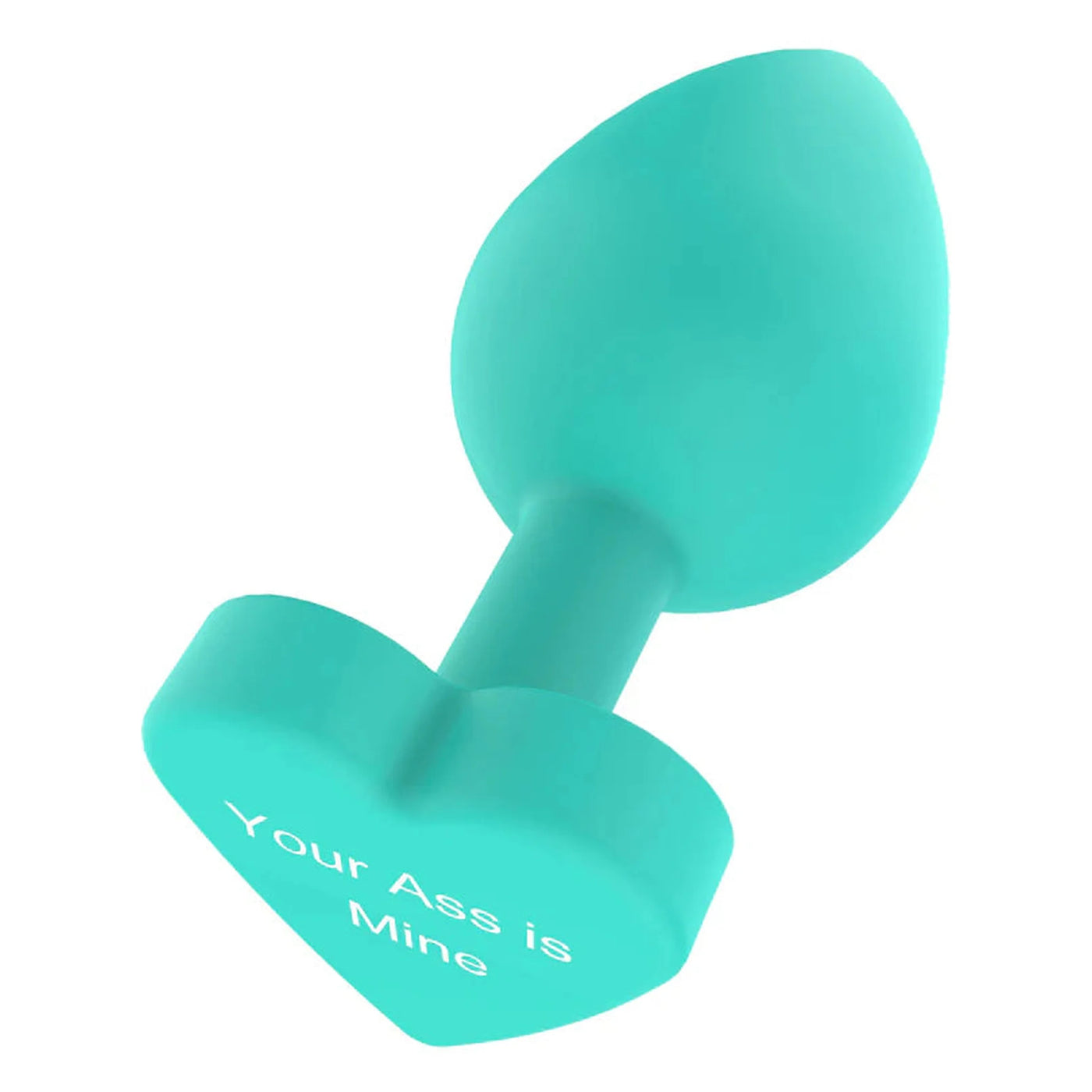Plug Anale Con Base a Cuore - Medium, In Silicone Verde Acqua