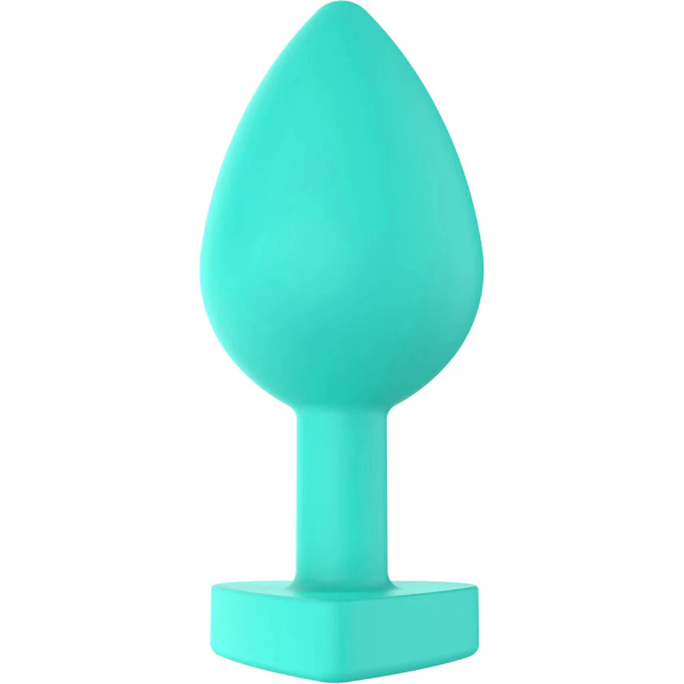 Plug Anale Con Base a Cuore - Medium, In Silicone Verde Acqua