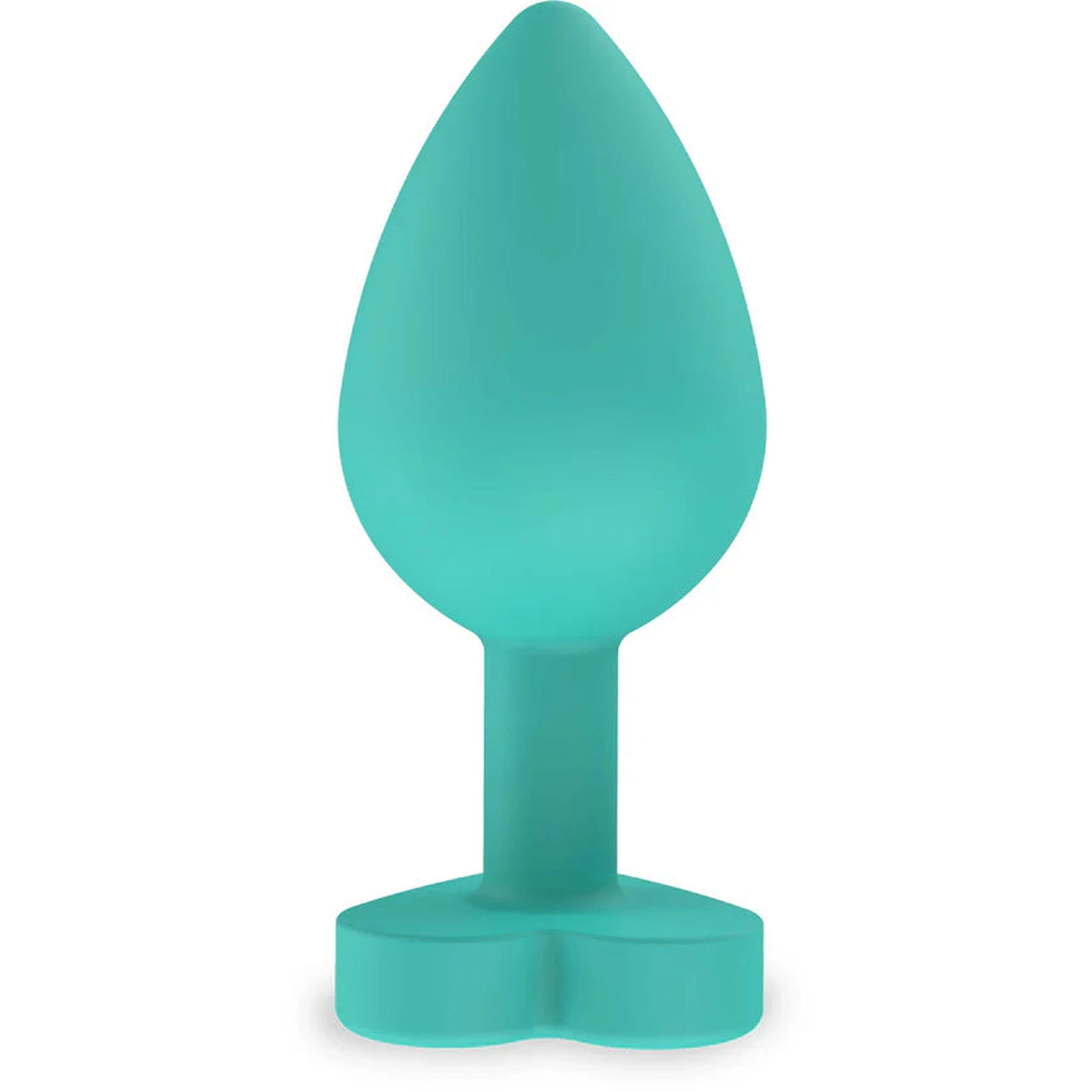 Plug Anale Con Base a Cuore - Medium, In Silicone Verde Acqua