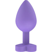 Plug Anale Con Base a Cuore - Medium, In Silicone Viola