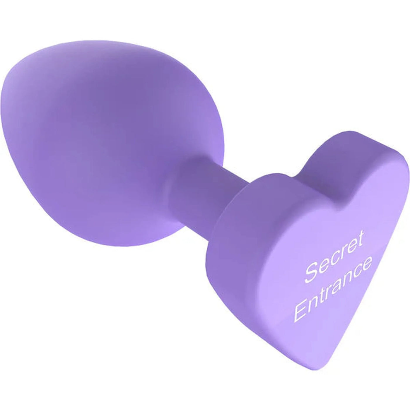 Plug Anale Con Base a Cuore - Medium, In Silicone Viola