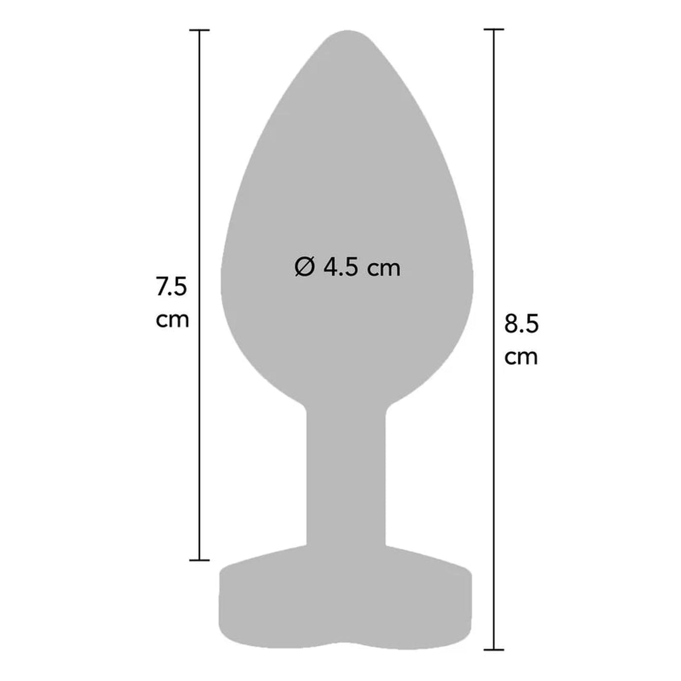 Plug Anale Con Base a Cuore - Medium, In Silicone Viola