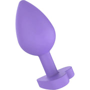 Plug Anale Con Base a Cuore - Medium, In Silicone Viola