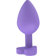 Plug Anale Con Base a Cuore - Medium, In Silicone Viola