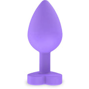 Plug Anale Con Base a Cuore - Medium, In Silicone Viola