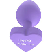 Plug Anale Con Base a Cuore - Medium, In Silicone Viola