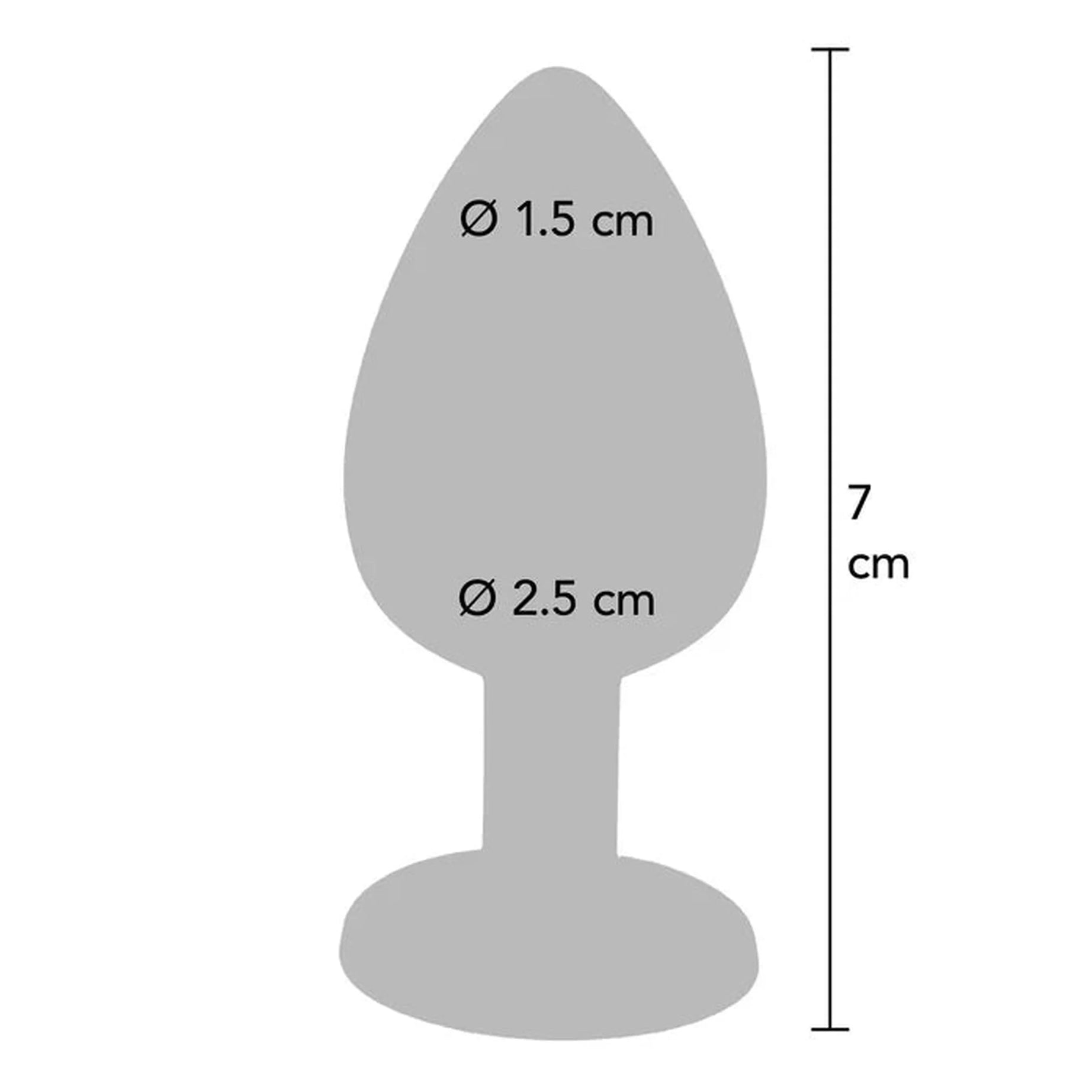 Plug Anale Con Diamante - Small, in Silicone Rosa